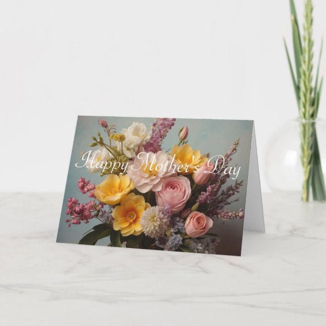Beautiful Flowers Mother's Day Card Kort (Framsida)