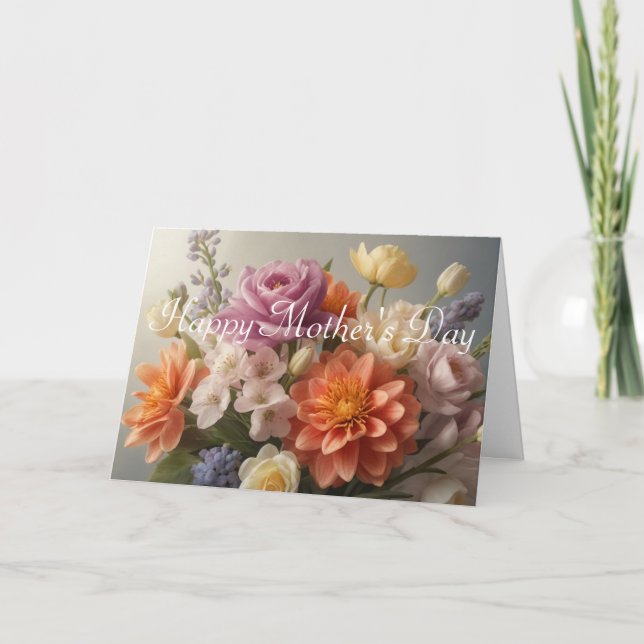 Beautiful Flowers Mother's Day Card Kort (Framsida)