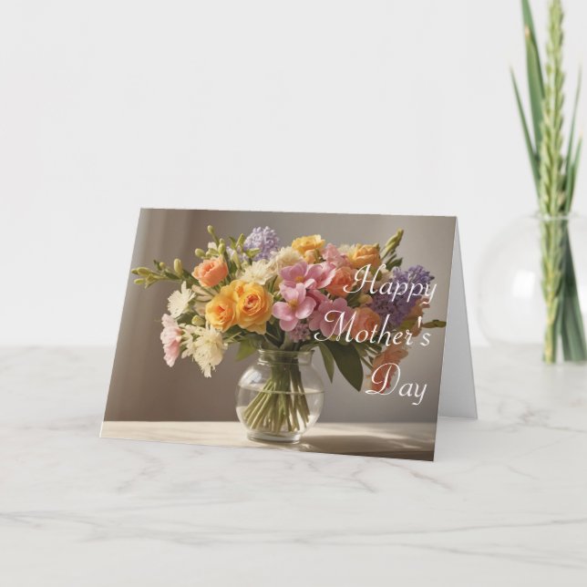 Beautiful Flowers Mother's Day Card Kort (Framsida)