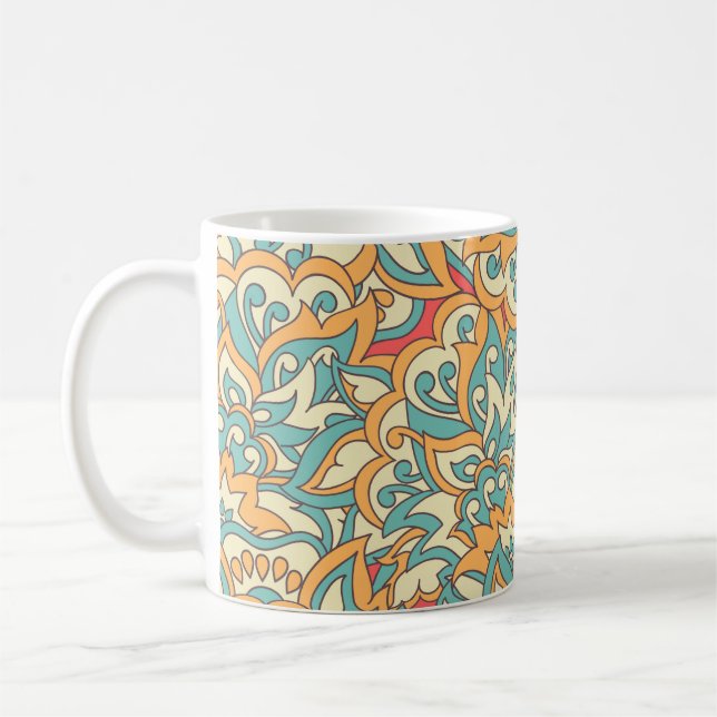 beautiful flowers seamless pattern. floral vintage kaffemugg (Vänster)