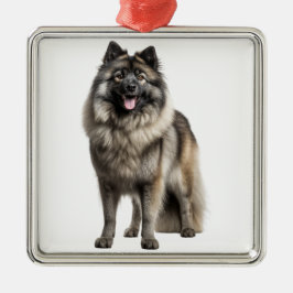BEAUTIFUL FLUFFY KEESHOND PUPPY HUND JULGRANSPRYDNAD METALL