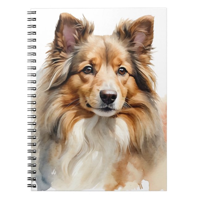 BEAUTIFUL FLUFFY SHETLAND SHEEPDOG HUND ANTECKNINGSBOK (Framsidan)