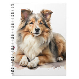 BEAUTIFUL FLUFFY SHETLAND SHEEPDOG HUND ANTECKNINGSBOK