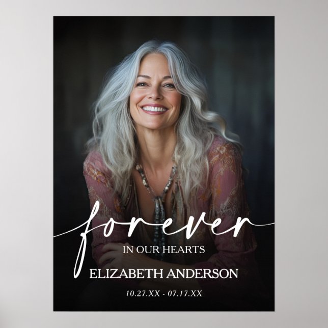 Beautiful Forever in our Hearts Photo Memorial Poster (Framsidan)