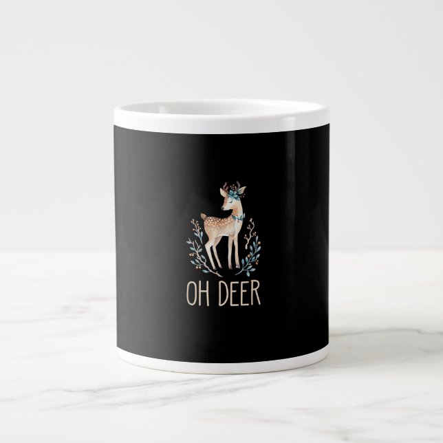 Beautiful Funny Deer Oh Deer Modern Design  Jumbo Mugg (Framsidan)