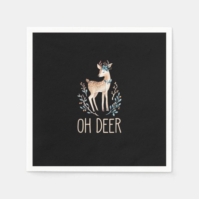 Beautiful Funny Deer Oh Deer Modern Design  Pappersservett (Framsidan)