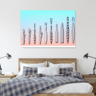 Beautiful Geometric Contemporary Cat  Canvastryck