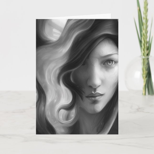 BEAUTIFUL GIRL ART BLANK CARD HELGKORT (Framsida)