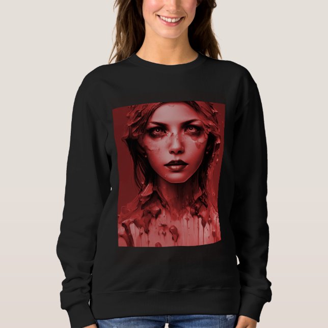 Beautiful Goth Girl Dark Gothic Horror T Shirt (Framsida)