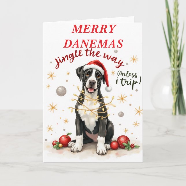 Beautiful Great Dane Christmas Card Kort (Framsida)