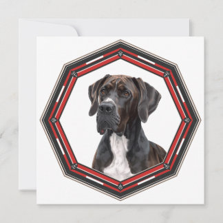 Beautiful Great Dane In A Frame Inbjudningar