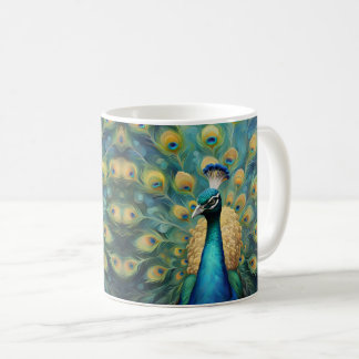 Beautiful Green and blue Peacock Kaffemugg