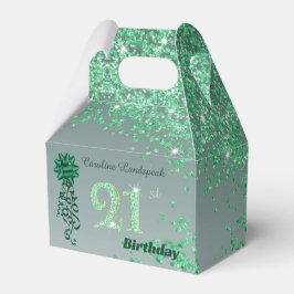 Beautiful Green Glitter Ribbon 21st Birthday Presentaskar