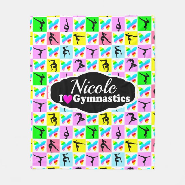 BEAUTIFUL GYMNASTIK BUTTERFLY DESIGN FLEECEFILT (Framsidan)