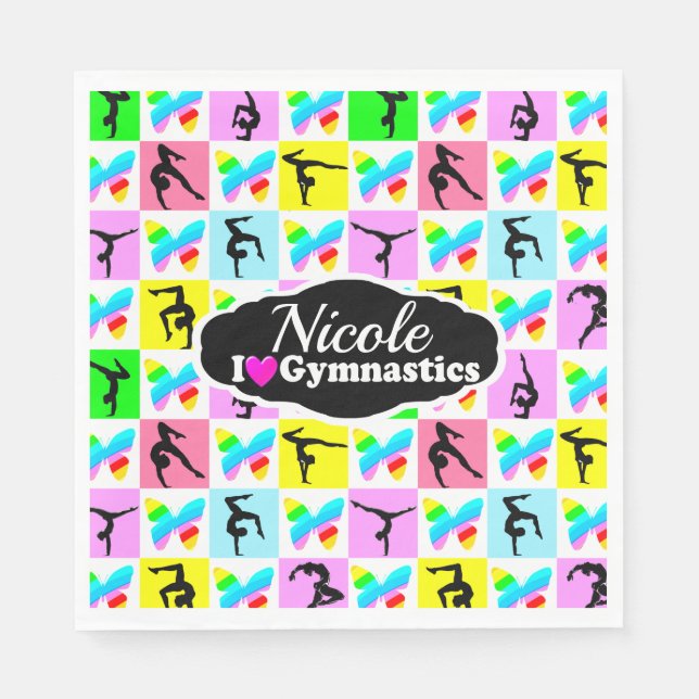 BEAUTIFUL GYMNASTIK BUTTERFLY DESIGN PAPPERSSERVETT (Framsidan)