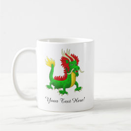 Beautiful Hand Drawn Chinese Dragon Kaffemugg