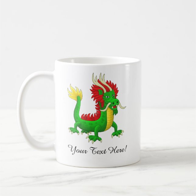 Beautiful Hand Drawn Chinese Dragon Kaffemugg (Vänster)