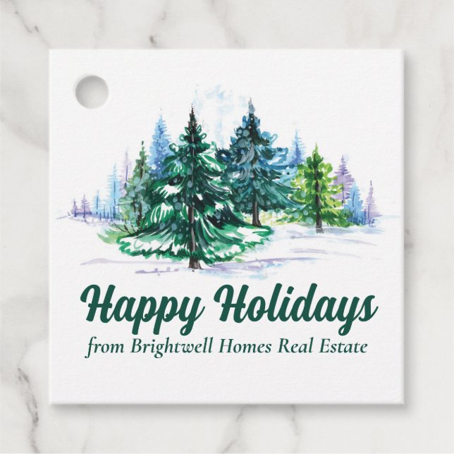 Beautiful Happy Holidays Custom Christmas Party Gåvor Etiketter (Framsida)