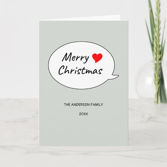 Beautiful heart and a lovely Merry Christmas Helgkort (Framsida)