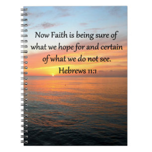 BEAUTIFUL HEBREWS 11:1 SUNRISE DESIGN ANTECKNINGSBOK MED SPIRAL