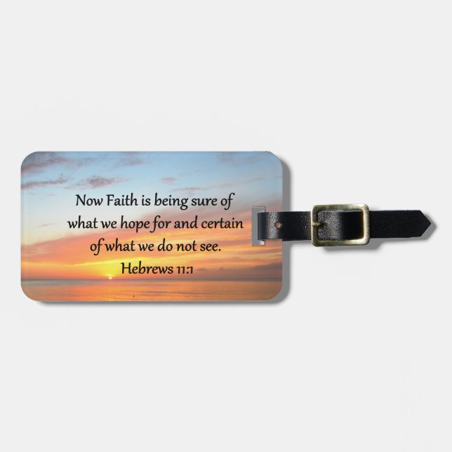 BEAUTIFUL HEBREWS 11:1 SUNRISE DESIGN BAGAGEBRICKA (Horisontell Framsida)
