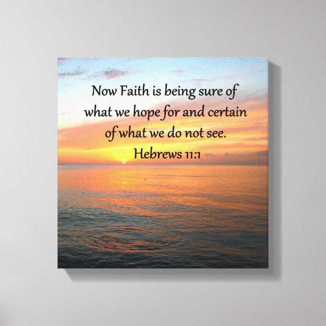 BEAUTIFUL HEBREWS 11:1 SUNRISE DESIGN CANVASTRYCK (Framsida)