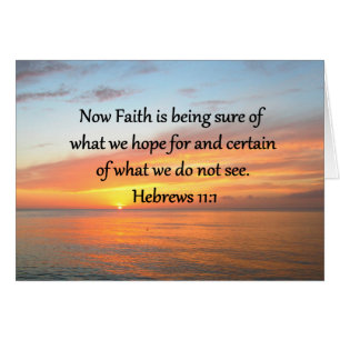 BEAUTIFUL HEBREWS 11:1 SUNRISE DESIGN OBS KORT