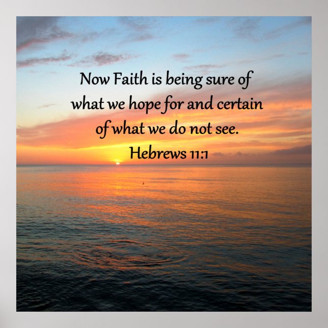 BEAUTIFUL HEBREWS 11:1 SUNRISE DESIGN POSTER (Framsidan)