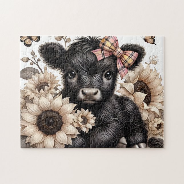 Beautiful Highland Cow Pussel (Horisontell)
