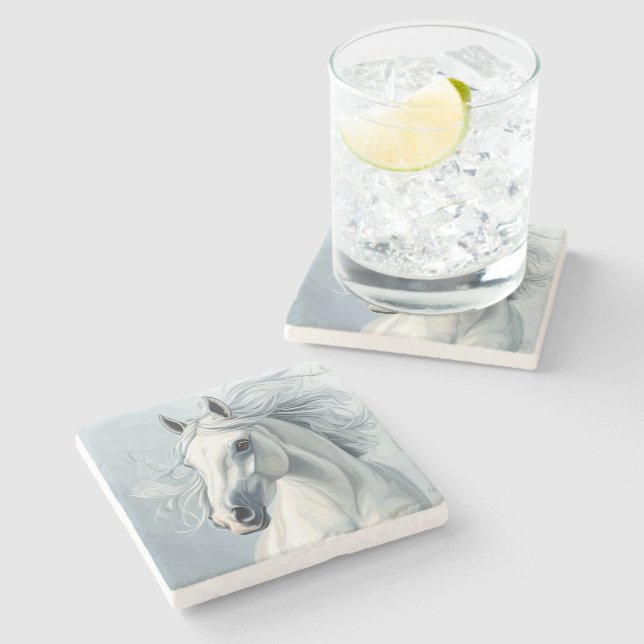 BEAUTIFUL HORSE #1 Dekorativ kudde Stenunderlägg (Sidan)