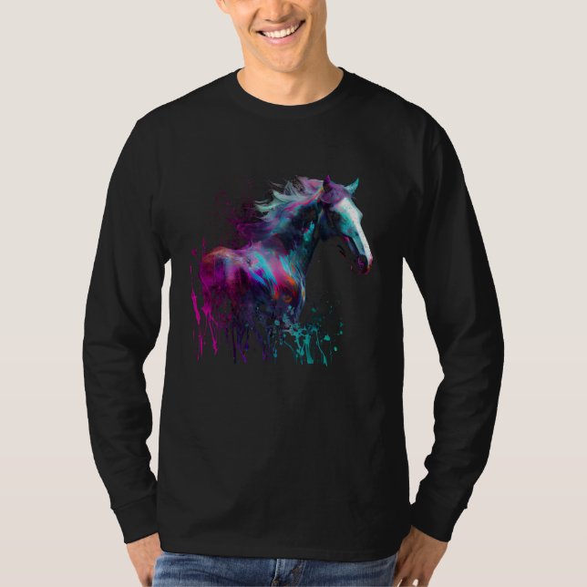 Beautiful Horse  Splash Equestrian Horse Trainer 2 T Shirt (Framsida)