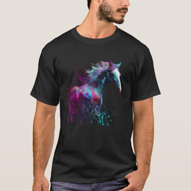 Beautiful Horse  Splash Equestrian Horse Trainer 2 T Shirt (Framsida)
