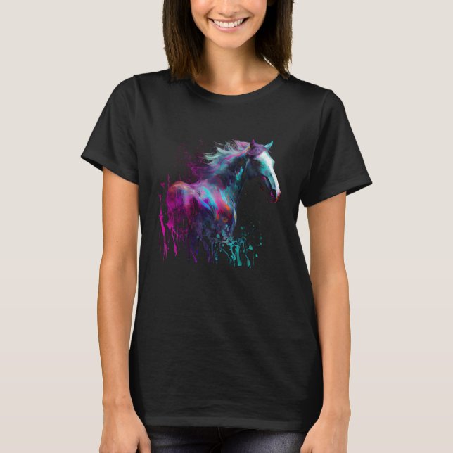 Beautiful Horse  Splash Equestrian Horse Trainer 2 T Shirt (Framsida)