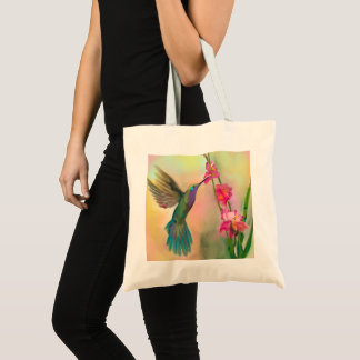 Beautiful Hummingbird and Flower Tote Bag Tygkasse
