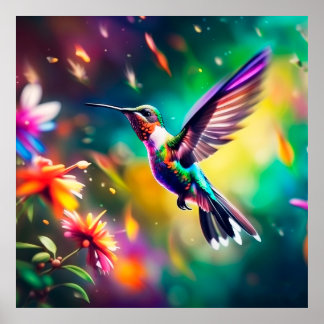 Beautiful Hummingbird in flight  Poster