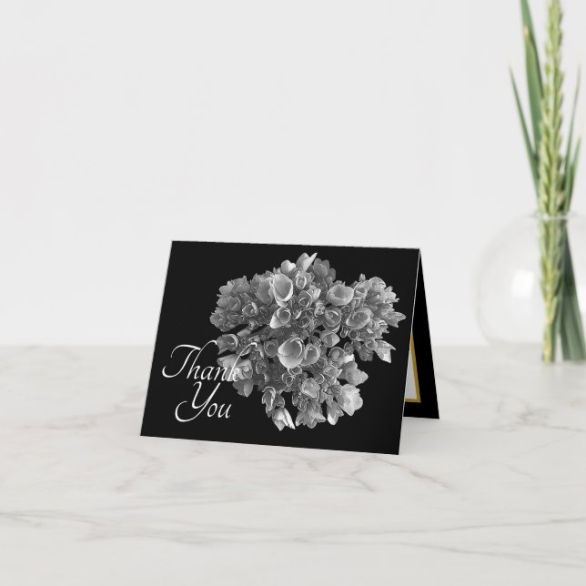 Beautiful Hydrangea Floral Bouquet Chic Thank You Kort (Framsida)
