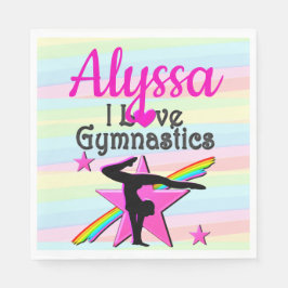 BEAUTIFUL I KÄRLEK GYMNASTICS DESIGN PAPPERSSERVETT