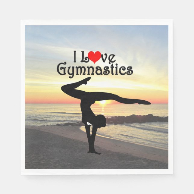 BEAUTIFUL I KÄRLEK GYMNASTICS PAPPRA NAPKINER PAPPERSSERVETT (Framsidan)