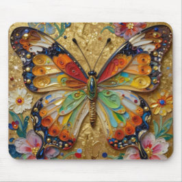 Beautiful Impasto Butterfly and Flowers   Musmatta