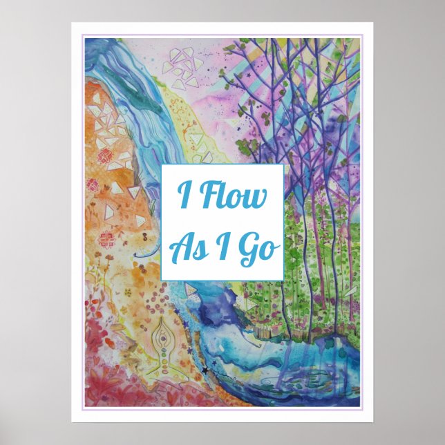 Beautiful Inspiration Zen Chakra Energy Flow Yoga Poster (Framsidan)