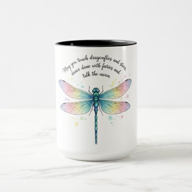 Beautiful Inspirational Dragonfly Quote Mugg (Center)