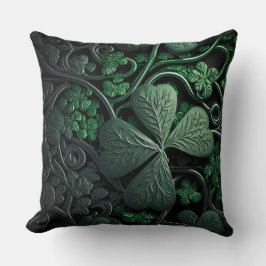 BEAUTIFUL INTRICATE GRÖNT IRISH SHAMROCKS KUDDE