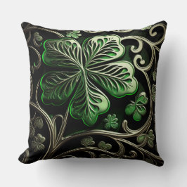 BEAUTIFUL INTRICATE GRÖNT IRISH SHAMROCKS KUDDE