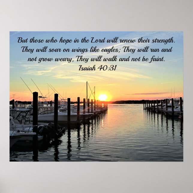 BEAUTIFUL ISAIAH 40:31 SUNSET ÖVER SJÖ POSTER (Framsidan)