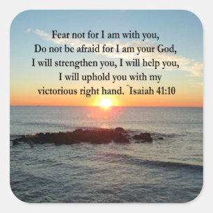 BEAUTIFUL ISAIAH 41:10 SUNRISE FYRKANTIGT KLISTERMÄRKE