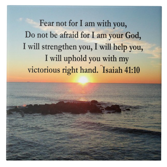 BEAUTIFUL ISAIAH 41:10 SUNRISE KAKELPLATTA (Framsidan)