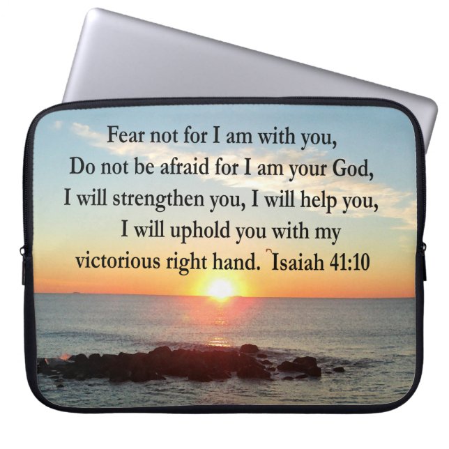 BEAUTIFUL ISAIAH 41:10 SUNRISE LAPTOP SLEEVE (Framsidan)