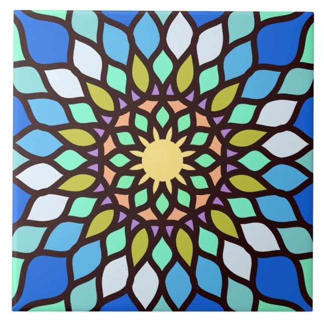 Beautiful islamic mosaic pattern tile kakelplatta (Framsidan)