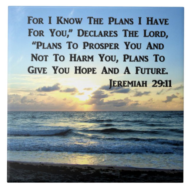 BEAUTIFUL JEREMIAH 29:11 BLÅ HIMMEL KAKELPLATTA (Framsidan)