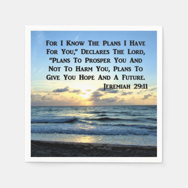 BEAUTIFUL JEREMIAH 29:11 BLÅ HIMMEL PAPPERSSERVETT (Framsidan)